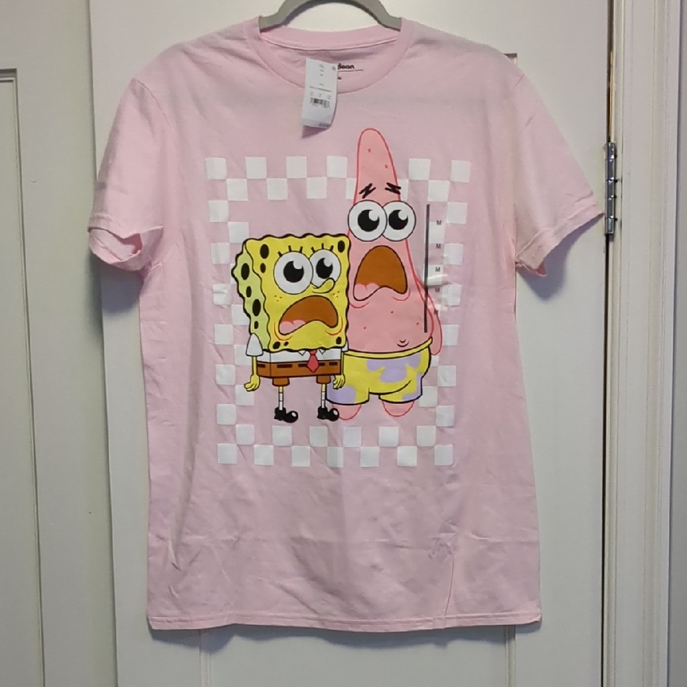 NWT Nickelodeon SpongeBob and Patrick Pink T-Shirt Sz M